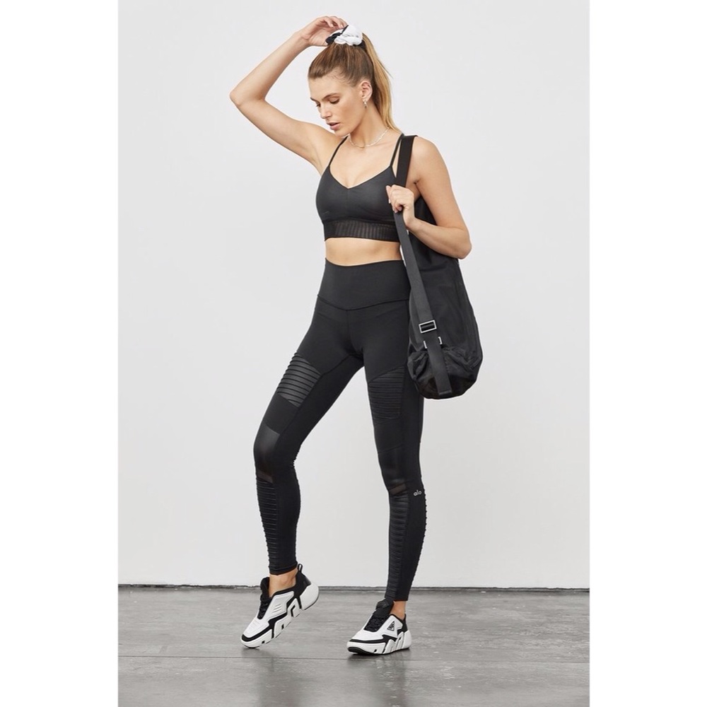Alo High-Waisted Black Moto 7/8 Leggings